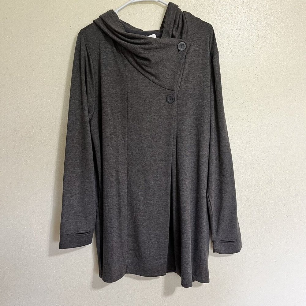 Soft & Cozy Gray Hooded Tunic Size XL